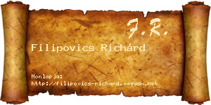 Filipovics Richárd névjegykártya