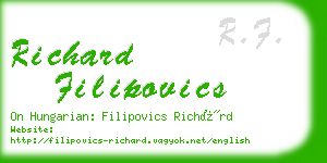 richard filipovics business card